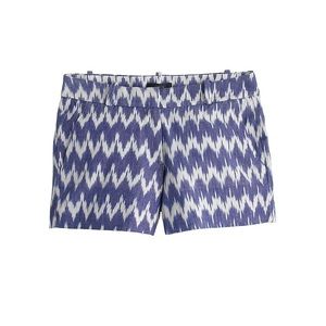 Jcrew blue zigzag ikat short